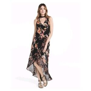 White House Black Market Floral Maxi Dress Long Formal Size 2